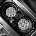 White And Grey Shark Pattern Print Car Coasters