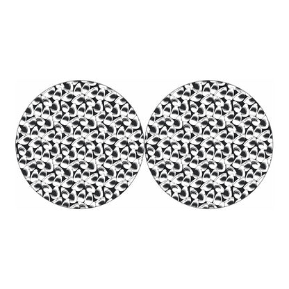 White And Grey Shark Pattern Print Car Coasters