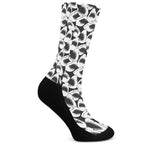 White And Grey Shark Pattern Print Crew Socks