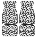 White And Grey Shark Pattern Print Front and Back Car Floor Mats