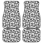 White And Grey Shark Pattern Print Front and Back Car Floor Mats