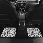 White And Grey Shark Pattern Print Front and Back Car Floor Mats