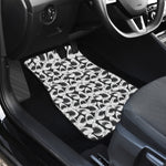 White And Grey Shark Pattern Print Front and Back Car Floor Mats