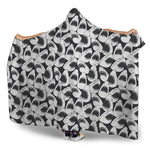 White And Grey Shark Pattern Print Hooded Blanket