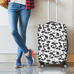 White And Grey Shark Pattern Print Luggage Cover
