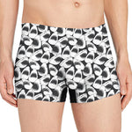 White And Grey Shark Pattern Print Men's Boxer Briefs