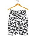 White And Grey Shark Pattern Print Men's Shorts