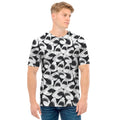 White And Grey Shark Pattern Print Men's T-Shirt