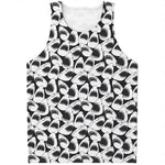 White And Grey Shark Pattern Print Men's Tank Top