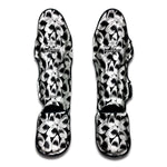 White And Grey Shark Pattern Print Muay Thai Shin Guard