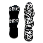 White And Grey Shark Pattern Print Muay Thai Shin Guard