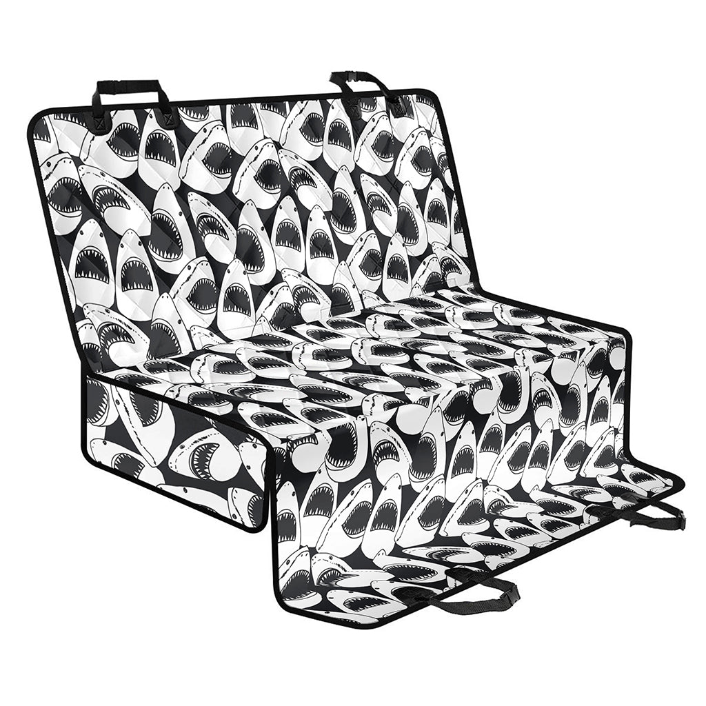 White And Grey Shark Pattern Print Pet Car Back Seat Cover