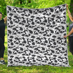 White And Grey Shark Pattern Print Quilt