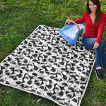 White And Grey Shark Pattern Print Quilt