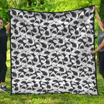 White And Grey Shark Pattern Print Quilt