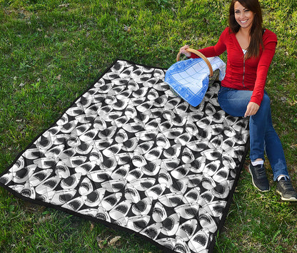 White And Grey Shark Pattern Print Quilt