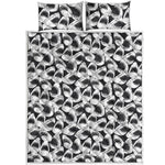 White And Grey Shark Pattern Print Quilt Bed Set