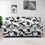White And Grey Shark Pattern Print Sofa Cover