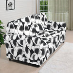 White And Grey Shark Pattern Print Sofa Cover
