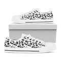 White And Grey Shark Pattern Print White Low Top Sneakers