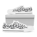 White And Grey Shark Pattern Print White Low Top Shoes