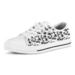 White And Grey Shark Pattern Print White Low Top Shoes