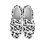White And Grey Shark Pattern Print White Slip On Shoes