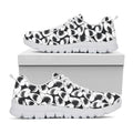 White And Grey Shark Pattern Print White Running Shoes