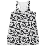 White And Grey Shark Pattern Print Women's Racerback Tank Top