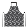 White And Grey Snowflake Pattern Print Apron