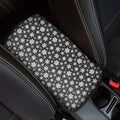 White And Grey Snowflake Pattern Print Car Center Console Cover