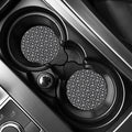 White And Grey Snowflake Pattern Print Car Coasters