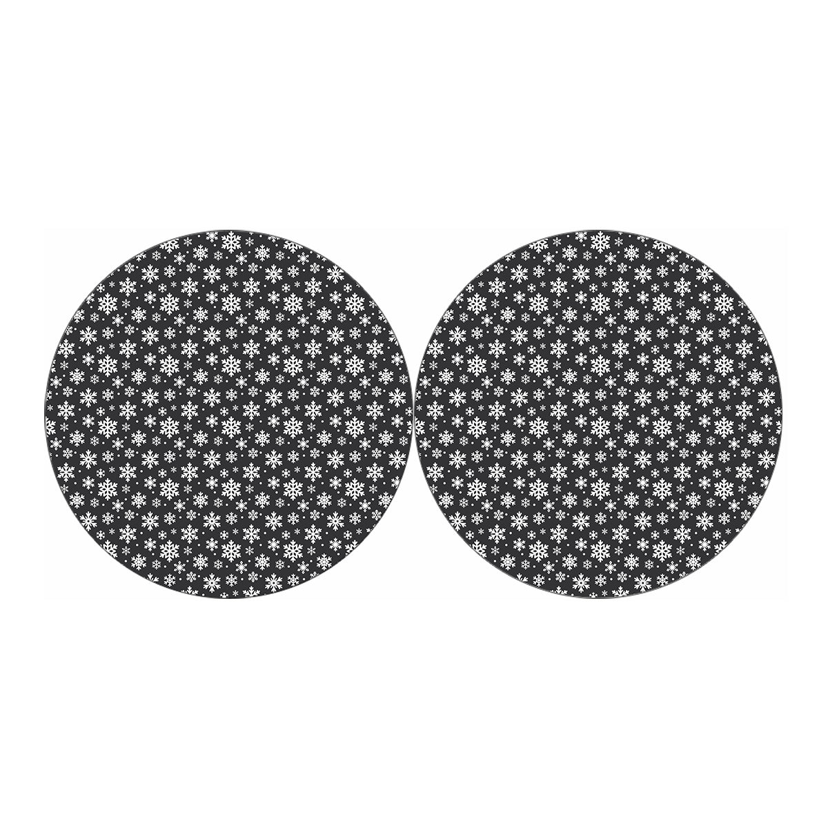 White And Grey Snowflake Pattern Print Car Coasters