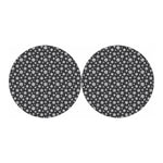 White And Grey Snowflake Pattern Print Car Coasters