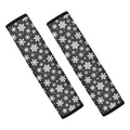 White And Grey Snowflake Pattern Print Car Seat Belt Covers