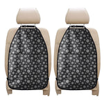 White And Grey Snowflake Pattern Print Car Seat Organizers