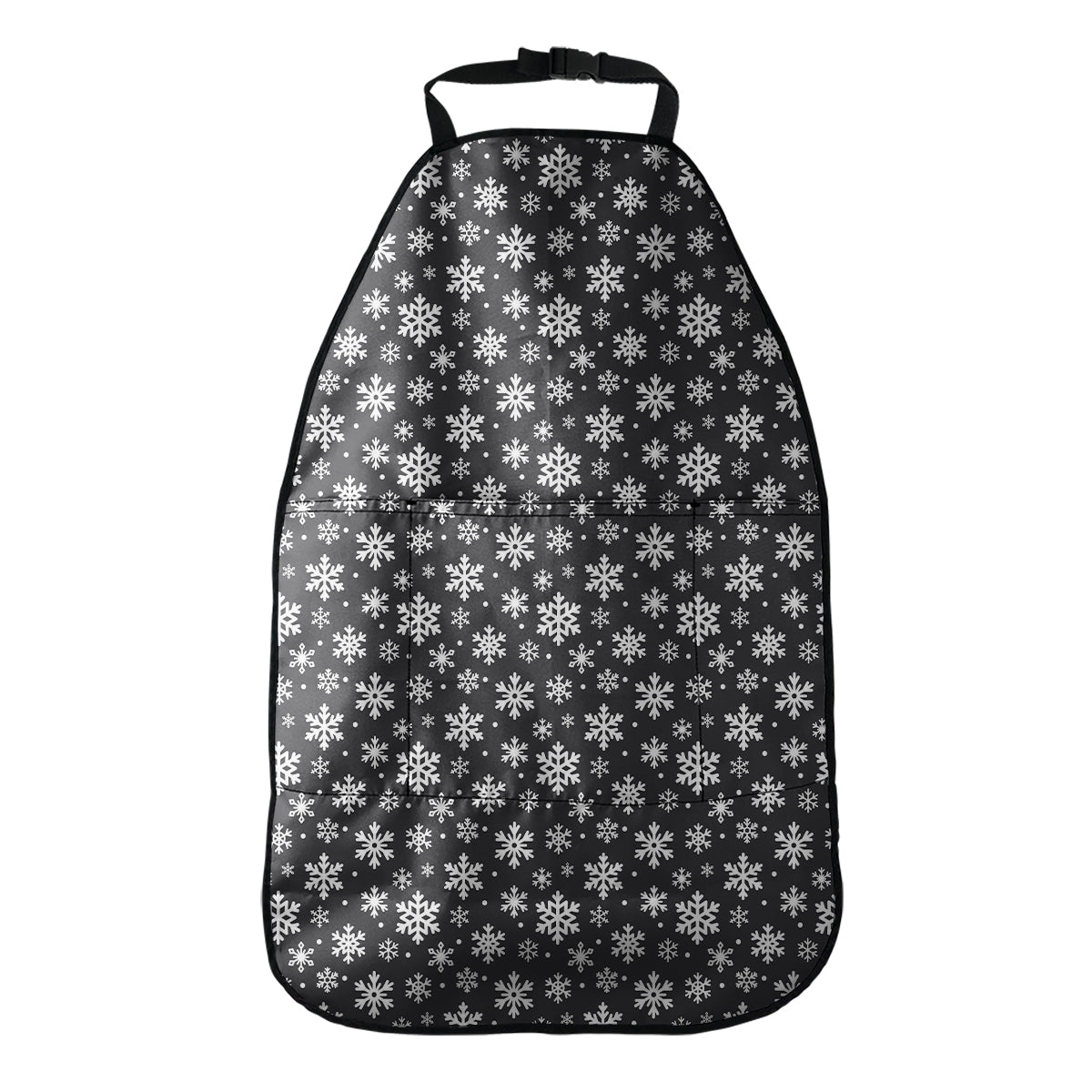 White And Grey Snowflake Pattern Print Car Seat Organizers