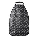 White And Grey Snowflake Pattern Print Car Seat Organizers