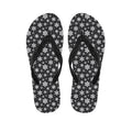 White And Grey Snowflake Pattern Print Flip Flops