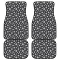 White And Grey Snowflake Pattern Print Front and Back Car Floor Mats