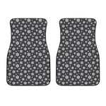 White And Grey Snowflake Pattern Print Front Car Floor Mats