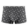 White And Grey Snowflake Pattern Print Men's Boxer Briefs