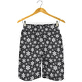 White And Grey Snowflake Pattern Print Men's Shorts
