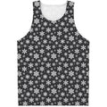 White And Grey Snowflake Pattern Print Men's Tank Top