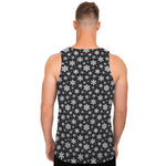 White And Grey Snowflake Pattern Print Men's Tank Top