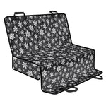 White And Grey Snowflake Pattern Print Pet Car Back Seat Cover