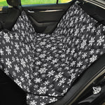 White And Grey Snowflake Pattern Print Pet Car Back Seat Cover