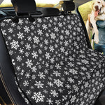 White And Grey Snowflake Pattern Print Pet Car Back Seat Cover