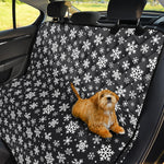 White And Grey Snowflake Pattern Print Pet Car Back Seat Cover