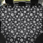 White And Grey Snowflake Pattern Print Pet Car Back Seat Cover